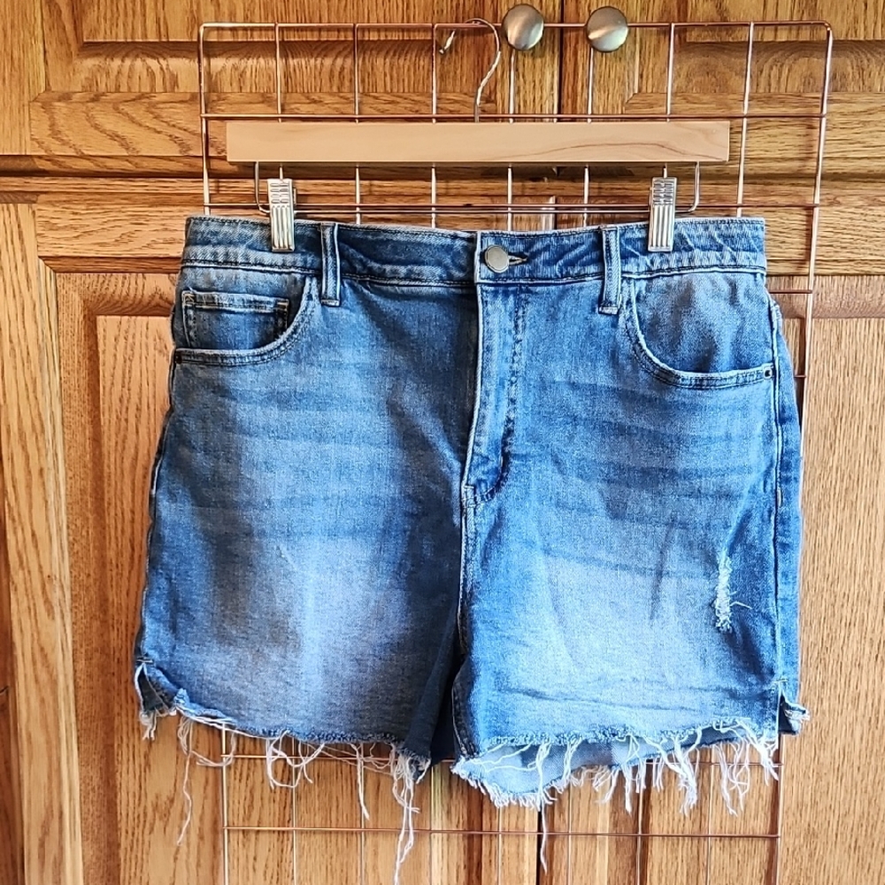 City Blues Distressed Denim Shorts, Size 14